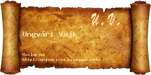 Ungvári Vajk névjegykártya